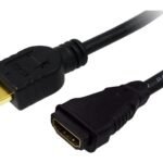 HDMI cable, A/M to A/F, 4K/30  Hz, black, 2 m