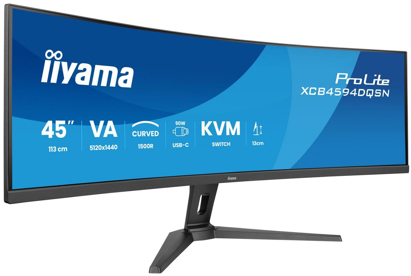 Img_36524898.jpg 44,5" ETE DQHD VA,5120x1440,450cd/m?,0,8ms,Sp eakers,USB-C Dock,DP, 2x HDMI,KVM,SB3.2x3,FreeSync,13cm Adj. Stand - Image 1