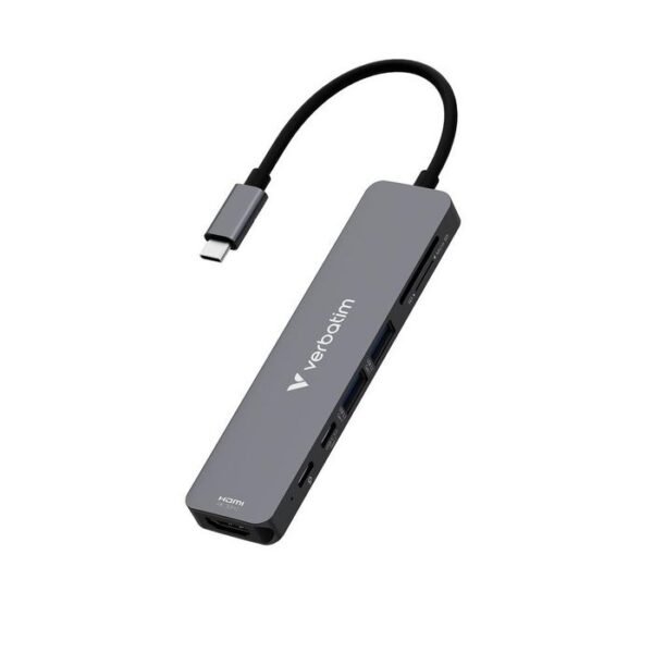 Verbatim USB-C Essentials Multiport Hub 7 ports: HDMI, USB-C, USB-C 3.2 Gen 1, 2 x USB-A 3.2 Gen 1, SD & microSD