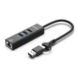 Premium USB 3.2 Gen 1 Hub  4-Port with Ethernet and  USB-C & A Connectors