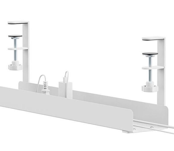 ADS07-121WH, Table Cable  Management Tray, Width 60cm,  Max 5 kg., Clamp-on Design, Universal, -White