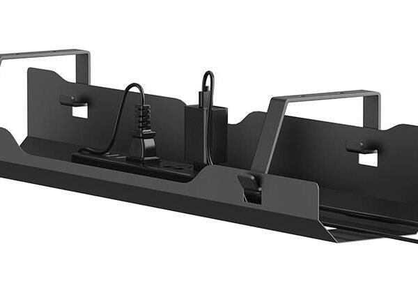 ADS07-122BL, Table Cable  Management Tray, Width 60cm,  Max 5 kg., Screw-Mounted, Universal, -Black