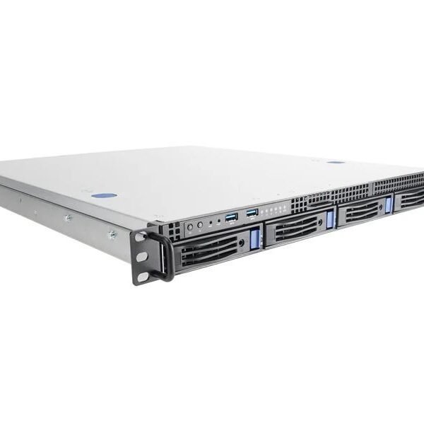 1U 4 Bay Server - Xeon 6357P,  32GB, 2x500GB, 9361 RAID,  2x1GbE, IPMI, TPM, 2x300W, Rails, WinServ 2025 STD - Suitable for up to 50 4MP