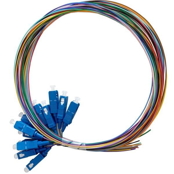 Pigtail SC/UPC 9/125 OS2  G657A1, 0.9mm, 2meters  PVC(Grade C)  Easy strip 12 colors 12pcs/pack Fibre Patch Cable