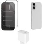 Kit for iPhone 17. Charger,  Cover, Glass. Brown Box.