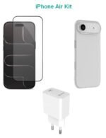 Kit for iPhone Air. Charger,  Cover, Glass. Brown Box.