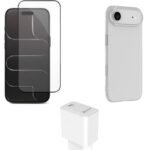 Kit for iPhone Air. Charger,  Cover, Glass. Brown Box.