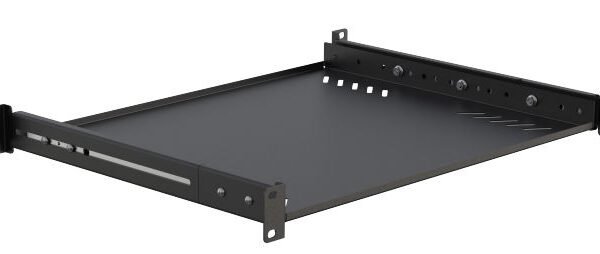 19" D=600 Special Tray with  side arms and sliding Black  SHELF