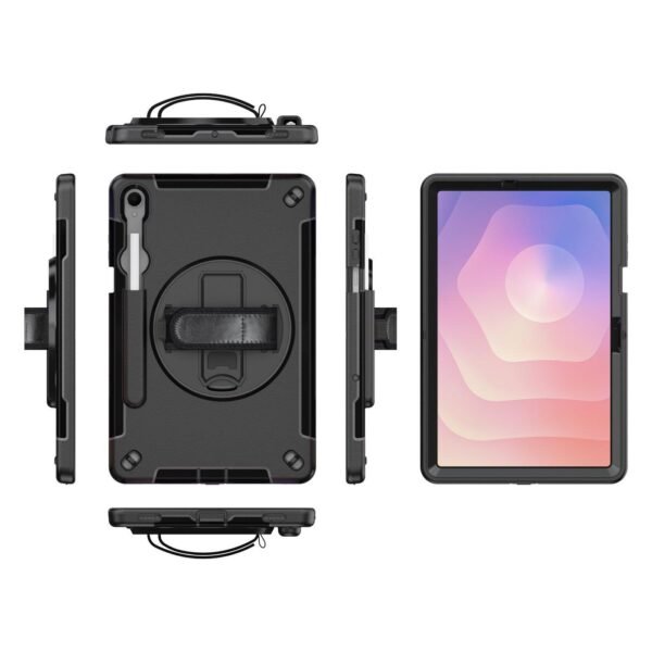 Galaxy Tab S10FE+ OHIO  Defender Case with hand strap  and shoulder strap. Black