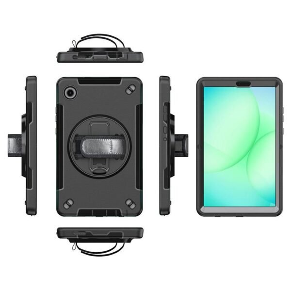 Galaxy Tab A11 OHIO Defender  Case with hand strap and  shoulder strap. Black