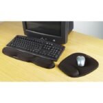 Foam Mouse Pad (Black) Foam Mousepad with Integral  Wrist Rest Black, Black, Monotone, Foam, Wrist rest - Image 2