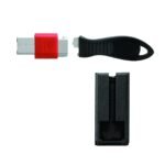 USB Lock W Cable Guard Square USB Port Lock with Security  Guard, Black,Red, Flat key, USB, Taiwan, 1 pc(s)