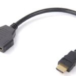 HDMI Y-Splitter Cable type A -2xtype A, M/F, 0.2m, passiv, Full HD, UL, bl, gold, Full HD, Dual Link