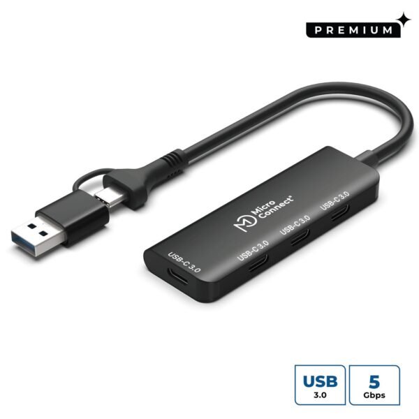 Premium USB-C hub 3.2 Gen 1  4-Port hub USB 3.2 Hub 4-Port  with USB-C and USB-C Connectors