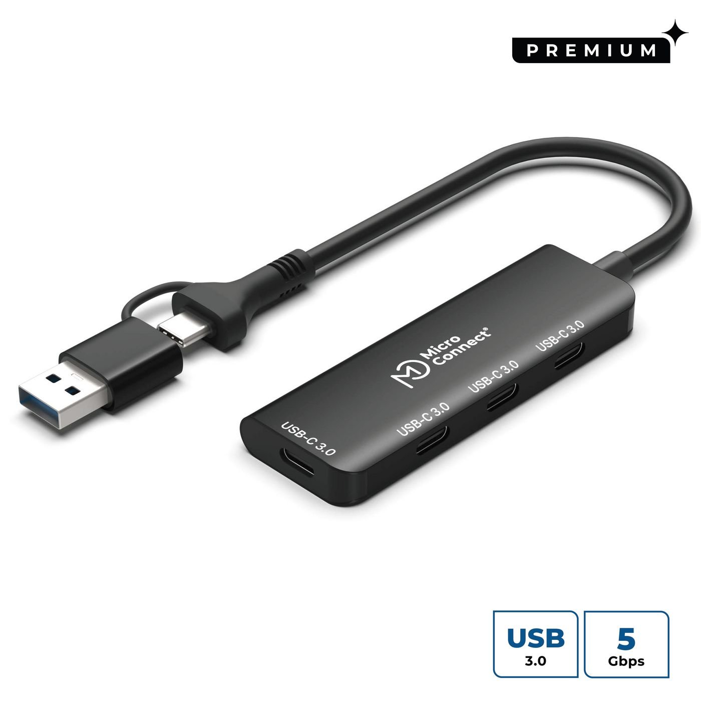 Img_36789389.jpg Premium USB-C hub 3.2 Gen 1 4-Port hub USB 3.2 Hub 4-Port with USB-C and USB-C Connectors - Image 1