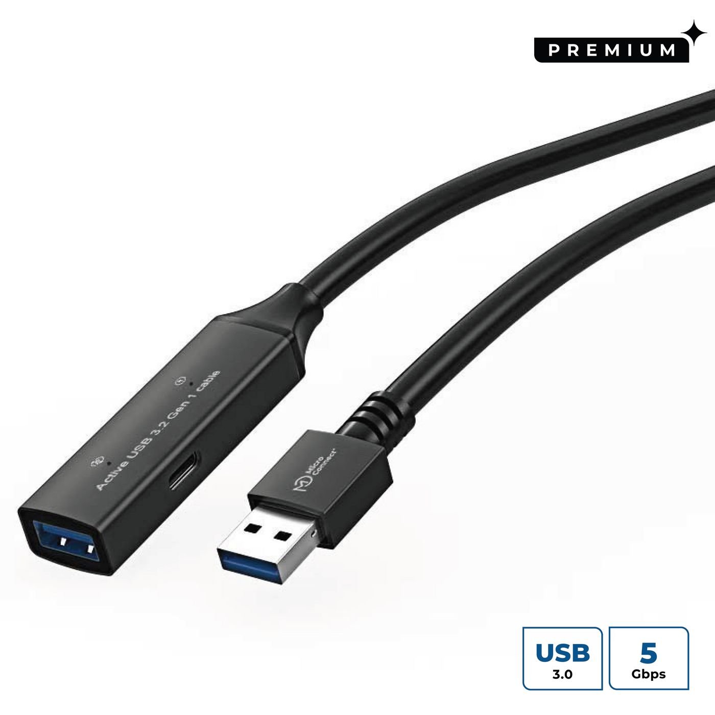 Img_36789394.jpg Premium Active USB 3.2 Gen 1 cable, A-A M-F With integrated repeater, 15m 5 Gbps data transfer, - Image 1