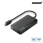 Premium USB-C Mini Dock USB-C to 2 x USB3.0 A /RJ45/  HDMI/VGA/Type C Data or PD charging Adapter