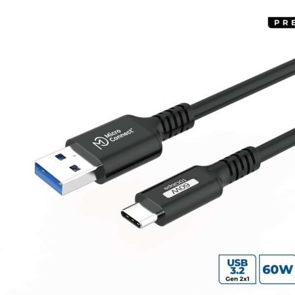 Premium USB-C to USB-A cable  1,5m, 10Gbps, 60W