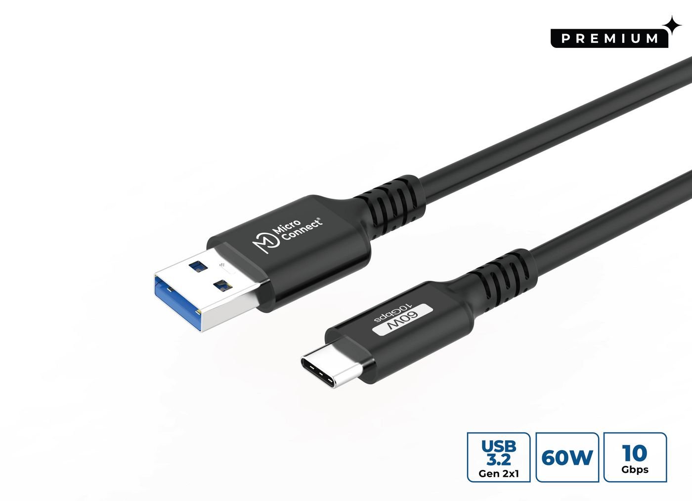 Img_36789403.jpg Premium USB-C to USB-A cable 1,5m, 10Gbps, 60W - Image 1
