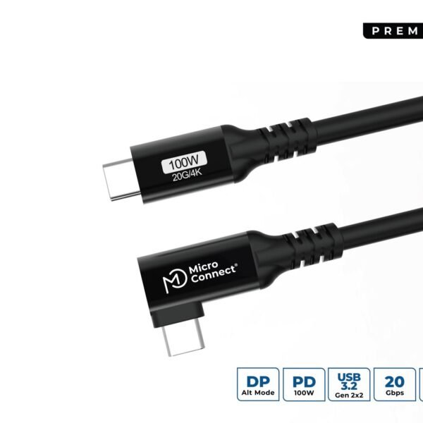 USB-C to USB-C Premium cable  5m, 100W, 20Gbps, USB 3.2 Gen  2x2, Angled