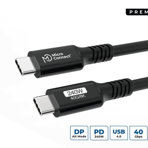 USB-C to USB-C cable 0,5m  Premium, 240W, 40Gbps, USB4  Gen 3x2