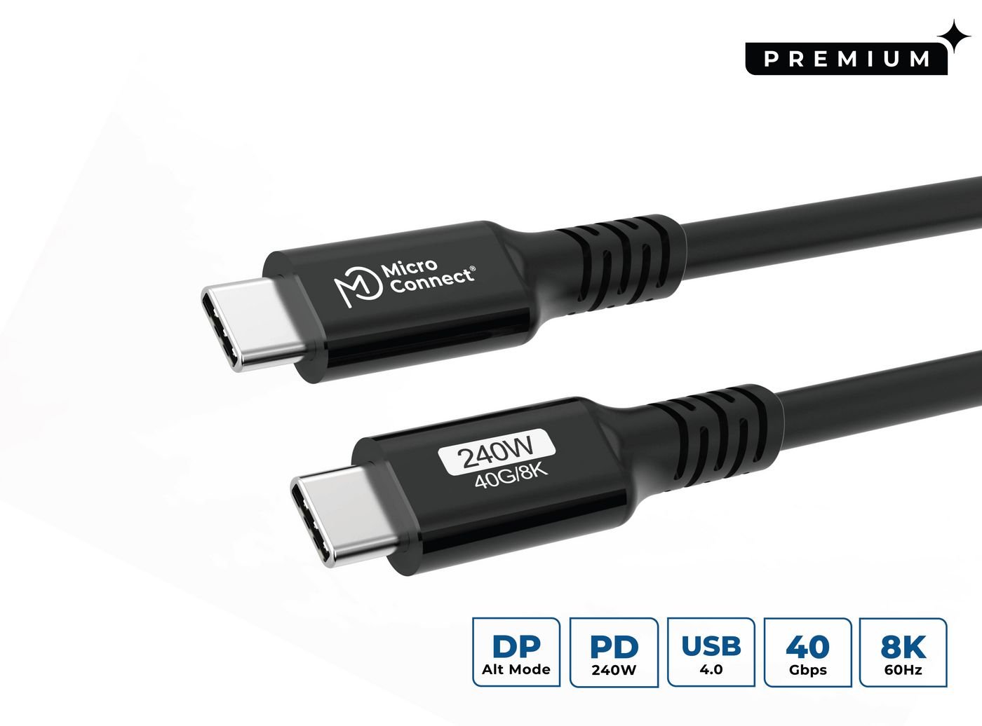 Img_36789423.jpg USB-C to USB-C cable 0,5m Premium, 240W, 40Gbps, USB4 Gen 3x2 - Image 1