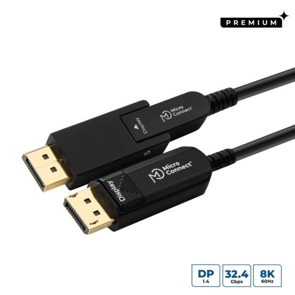 Premium Optic Mini DP-DP  Cable, 8K60Hz, 15m Mini DP+DP  adapter-DP 1.4 15m Support 8K 60Hz, 32.4Gbps, YUV4:4:4, EDID/ HBR3,