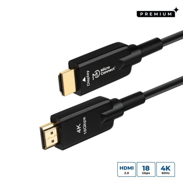 Premium Optic HDMI Cable 50m Armored HDMI 2.0 4K 60Hz,18Gbp Support: YUV4:4:4, EDID/HDCP2.2/HDR/ARC