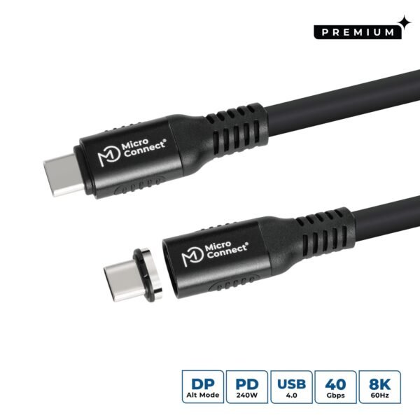USB-C to USB-C cable 1m  Premium magnetic Silicone,  240W, 8K, 40Gbps, USB4 Premium USB4 liquid silicone magnetic cable, 40Gbps,