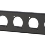 1U rack panel with 12 holes  for universal D Size XLR  sockets