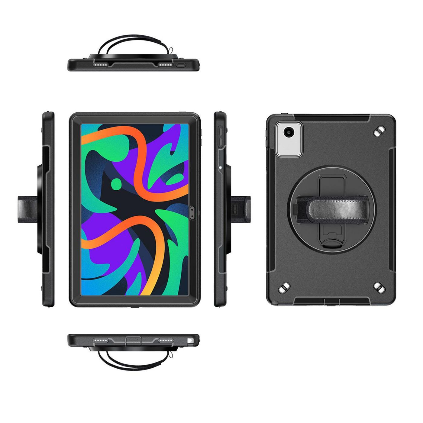 Img_36967959.jpg Lenovo Tab K11/M11/Idea Tab OHIO Defender Case with hand strap and shoulder strap. Black - Image 1