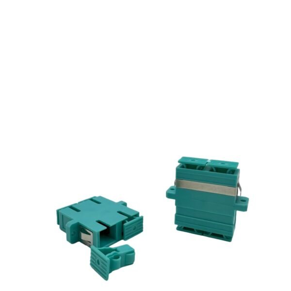 SC/UPC Female - SC/UPC Female  OM3 Duplex Fibre Adapter Aqua