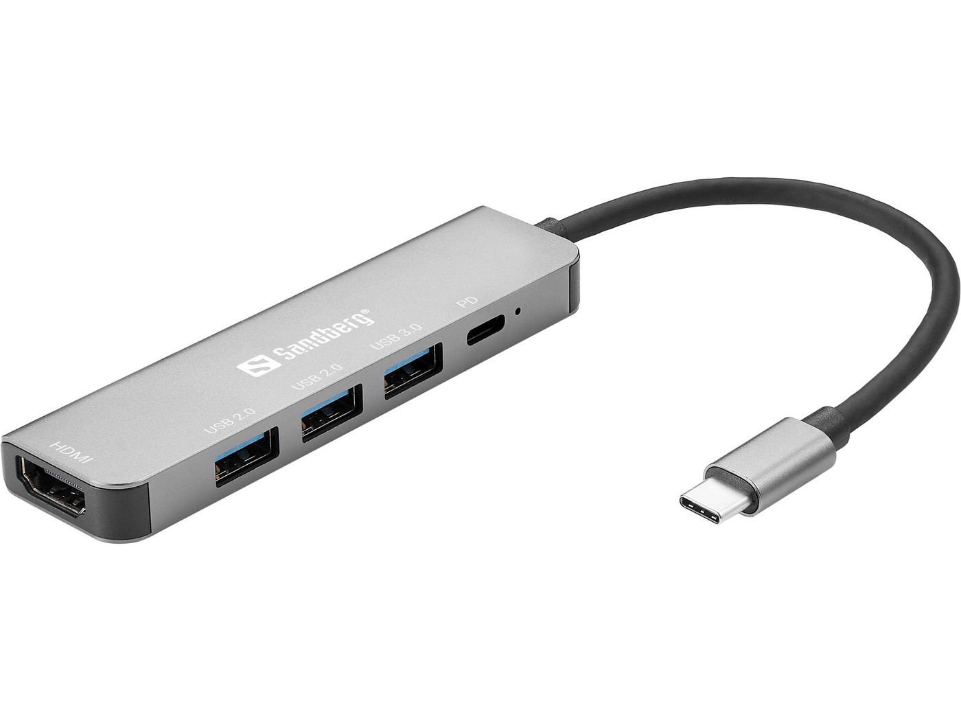 Img_37210517.jpg USB-C Dock HDMI+3xUSB+PD 100W USB-C Dock HDMI+3xUSB+PD 100W, Wired, USB 3.0 (3.1 Gen 1) Type-C, 100 W, Grey, 4K Ultra HD, Aluminium - Image 1