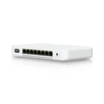 Compact PoE+ switch* with (1)  10 GbE port, (7) 2.5 GbE  ports, and 6 GHz-ready WiFi 7 bridging integration for seamless, high-capacity