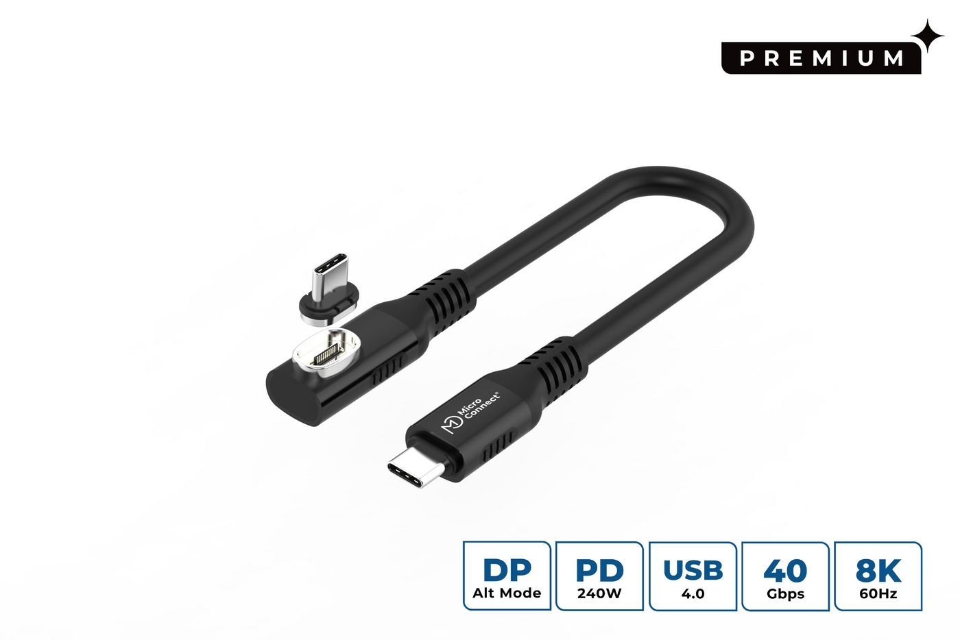 Img_37271169.jpg USB-C to USB-C cable 0.15m Angled Premium magnetic Silicone, 240W, 8K, 40Gbps, USB4 - Image 1
