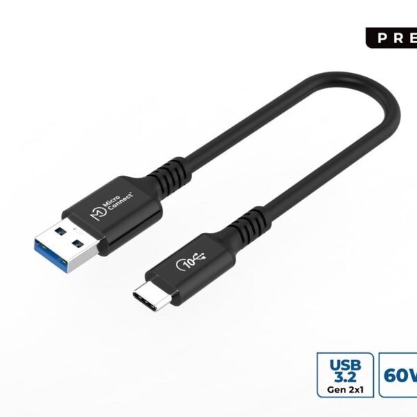 Premium USB-C to USB-A cable  0,15m, 10Gbps, 60W