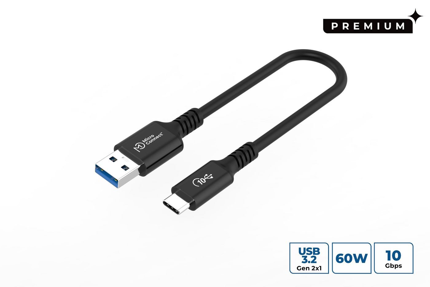 Img_37271191.jpg Premium USB-C to USB-A cable 0,15m, 10Gbps, 60W - Image 1