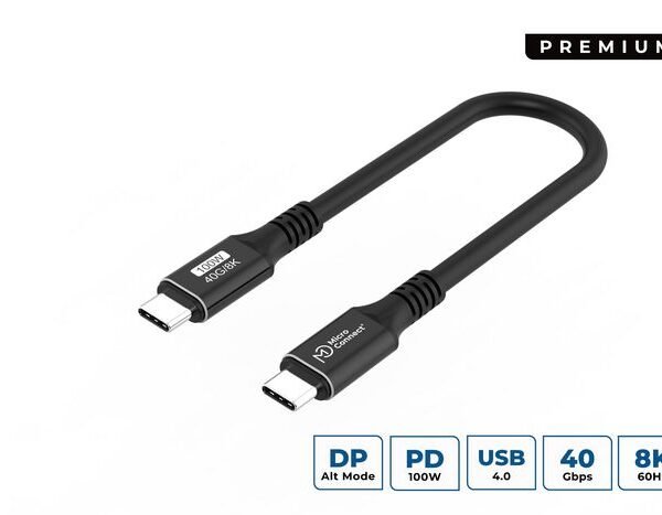 USB-C to USB-C cable 0.15m  Premium, 100W, 40Gbps, USB4  Gen 3x2