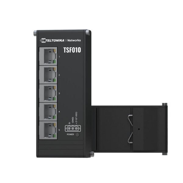 TSF010 (7-57 VDC) x5 ports  unmanaged flat ethernet  switch with integrated din rail bracket