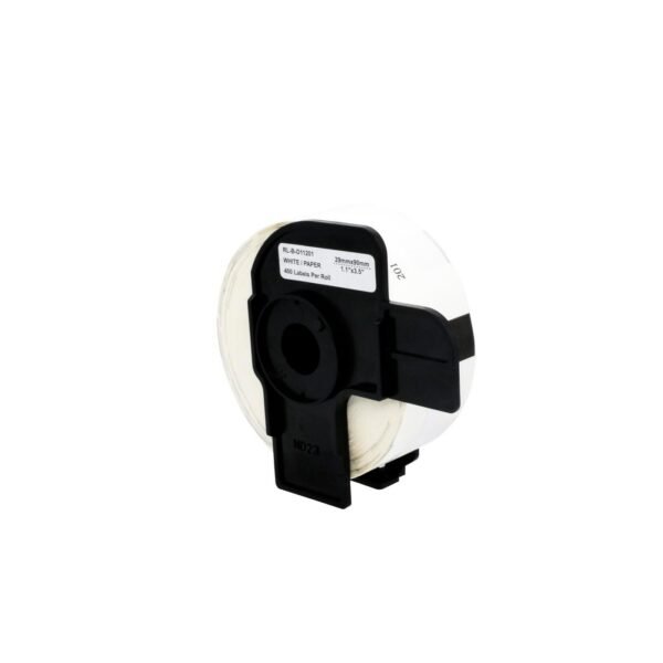 Label 29mm x 90m Removable  Black on White Paper  (Continuous roll). Equivalent to Brother DK-11201