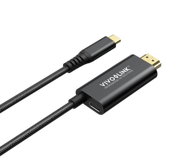 USB-C to HDMI Cable with 100W  PD Charge, 2m Black