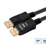 16K DisplayPort 2.1 80Gbps  Cable 0.5m, Black