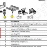 KIT: Swingarm AP2,Cable Clip  SP2, Lock Ring SP", SP1  Printer plate for DN P1200 -BLACK-