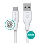 INFINITE (GRS) USB-C to USB-A  Cable 2m White. PVC Free  Recycled Plastic