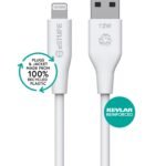INFINITE (GRS) USB-A to  Lightning Cable MFI 1m White.  Recycled Plastic. PVC Free Super Soft