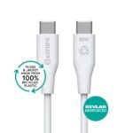 INFINITE (GRS) USB-C to USB-C  Cable 2m White. Recycled  Plastic. Super Soft