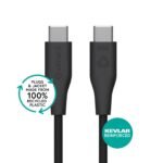 INFINITE (GRS) USB-C to USB-C  Cable 2m Black. Recycled  Plastic. Super Soft