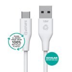 INFINITE (GRS) USB-C to USB-A  Cable 1m White. Recycled  Plastic. Super Soft