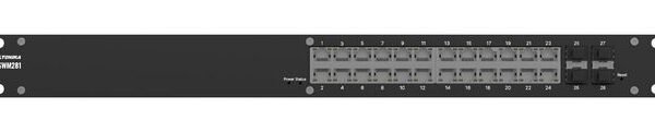 SWM281 24-ports rack  mountable managed switch.  Non-PoE+ ports, x4 SFP ports, included 2 years RMS management, PROFINET