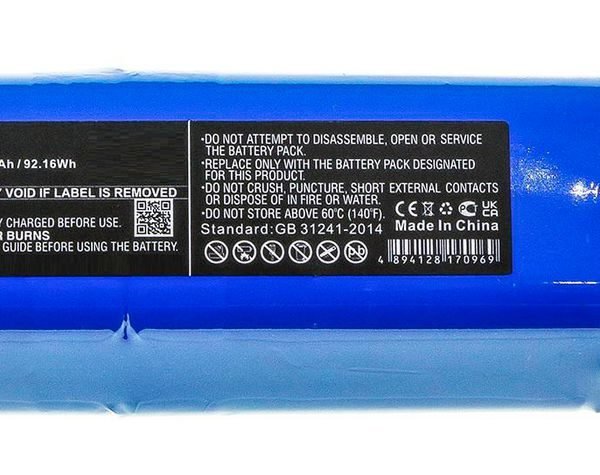 Battery 92.16Wh Li-ion 14.4V  6400mAh, Blue for Ecovacs  Vacuum